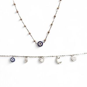 Necklace & bracelet with Blue Crystal Pendant - Women Jewelry